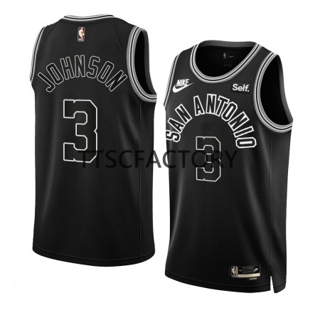Dres San Antonio Spurs Keldon Johnson 3 Nike 2022-23 Classic Edition Crno Swingman - Muške
